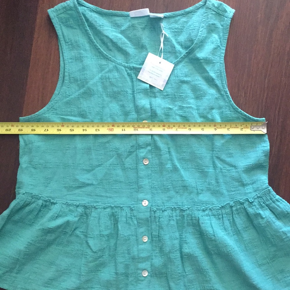 Sigrid Olsen 100% Linen Boho Blouse Ruffle Detail NWT - Picture 6 of 7
